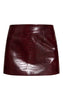 Dark Wine Croc Faux Leather Mini Skirt