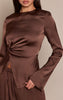 Satin Twist Waist Long Sleeve Top