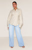 Navy Cotton Multi Button Cinched Shirt