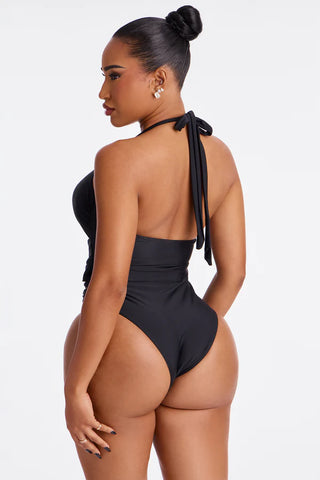 Paradise Orchid Flowers Cutout 1 Piece Swimsuit & Skirt Set