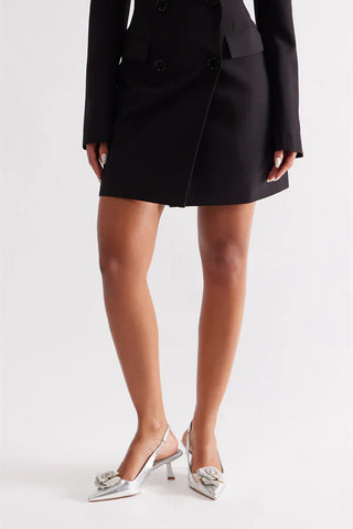 Hea Rhinestone Flower Slingback Pumps