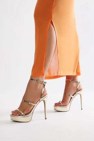 Xavia Platform Heels - Gold