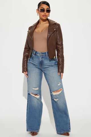 Out For A Ride Vegan Leather Moto Jacket