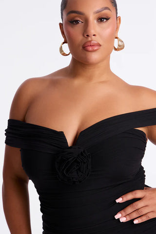 Haisley Ruched Mesh Bandage Midi Dress