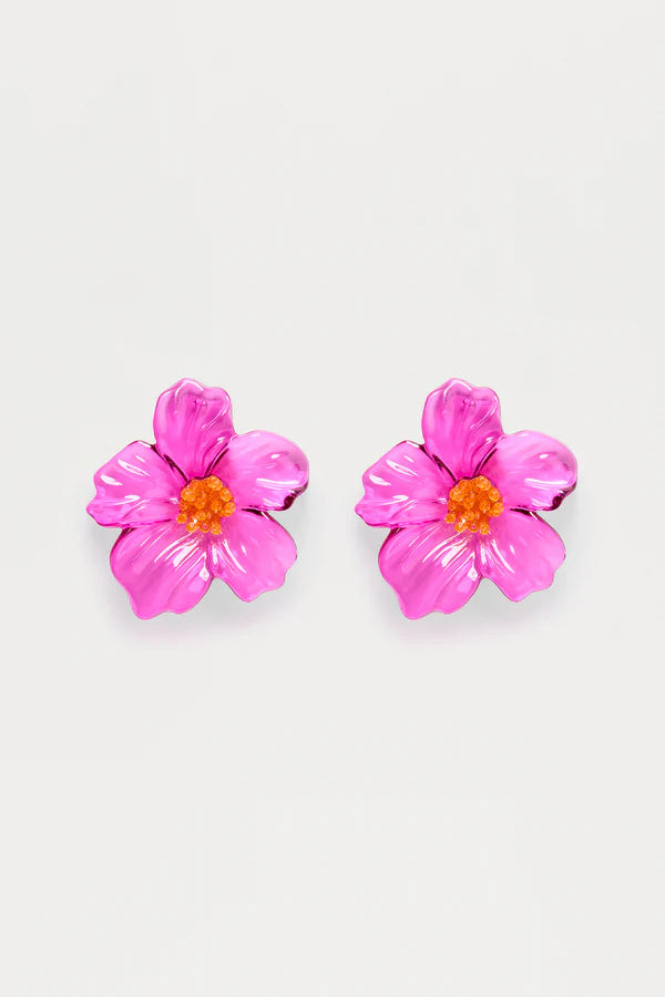 Pretty Petals Drop Earrings - Purple