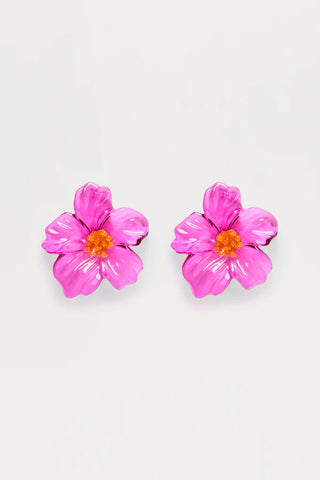 Pretty Petals Drop Earrings - Purple