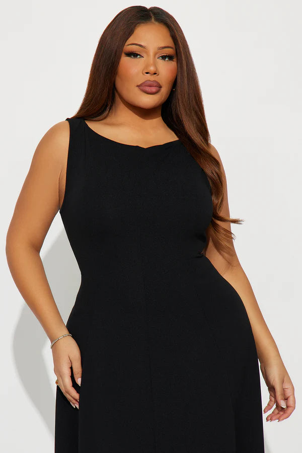 Sweet Sunday Knit Crepe Midi Dress