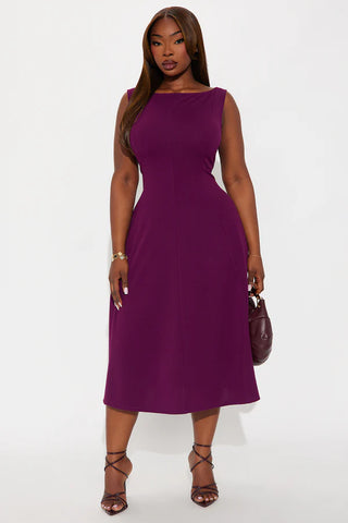 Sweet Sunday Knit Crepe Midi Dress