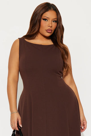 Sweet Sunday Knit Crepe Midi Dress