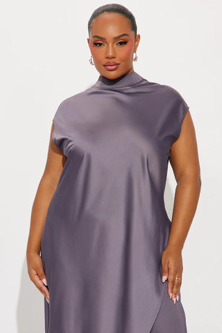 Camille Assymetrical Satin Pant Set