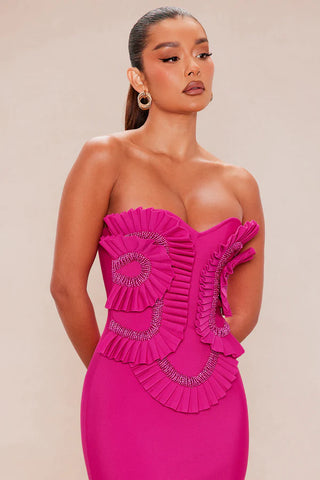 Jade Beaded Bandage Maxi Dress