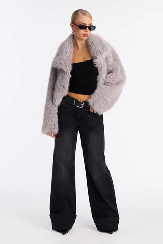 Full Of Charisma Faux Fur Cropped Coat