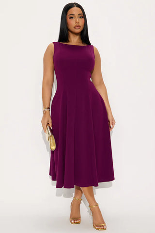 Sweet Sunday Knit Crepe Midi Dress