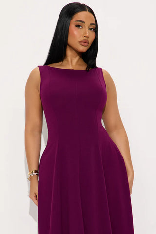 Sweet Sunday Knit Crepe Midi Dress