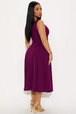 Sweet Sunday Knit Crepe Midi Dress