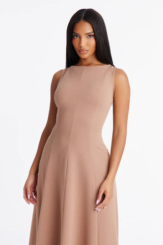 Sweet Sunday Knit Crepe Midi Dress