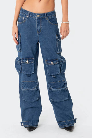 Relaxed Fit Oversized Boyfriend Cargo Jeans