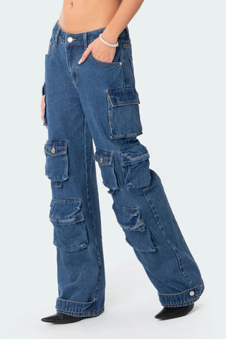 Relaxed Fit Oversized Boyfriend Cargo Jeans