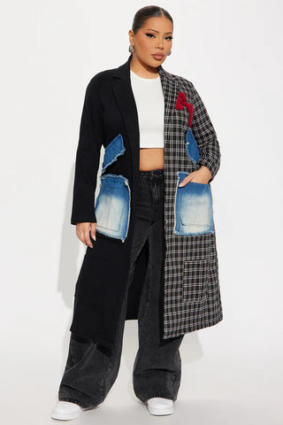 Patched Up In New York Long Blazer