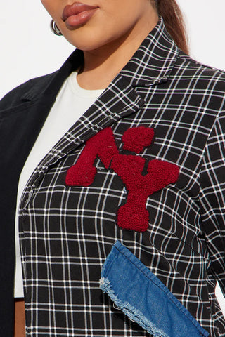 Patched Up In New York Long Blazer