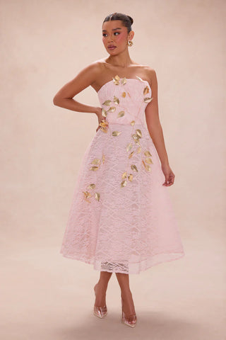 Ophelia Lace A Line Midi Dress