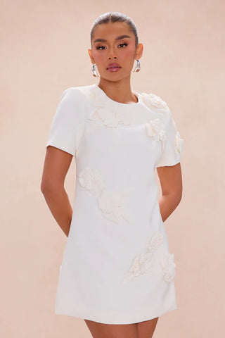 Amaya Floral Applique Mini Dress