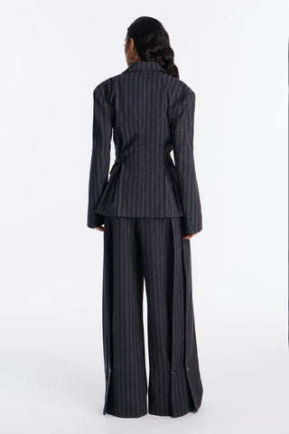 Wall Street Striped Double Breasted Blazer