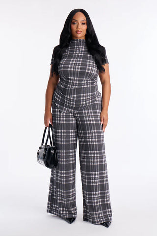 Monique Plaid Pant Set