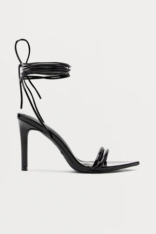 Minka Wrap Up Stiletto Heels - Black