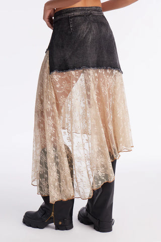 Grunge Mood Asymmetrical Mini Skirt