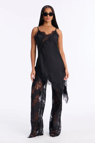 Yasmin Satin Lace Pant Set