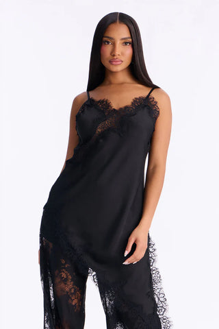 Yasmin Satin Lace Pant Set