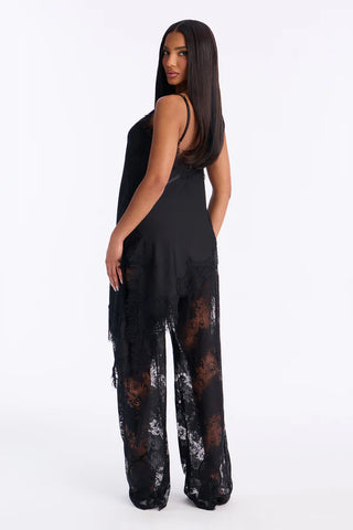 Yasmin Satin Lace Pant Set