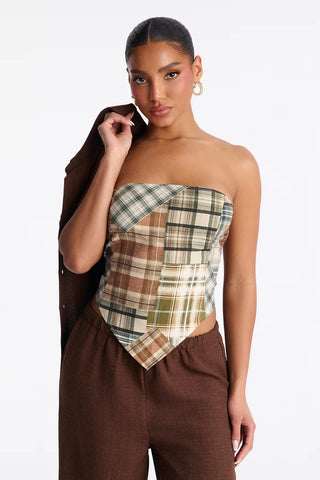 Rylee 3 Piece Scarf Pant Set - Brown
