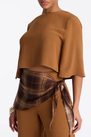 Melanie 3 Piece Scarf Pant Set - Mocha