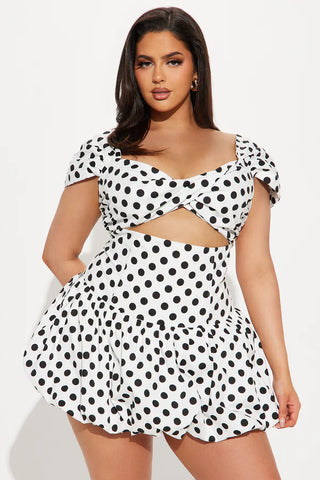 Lola Polka Dot Micro Mini Bubble Dress