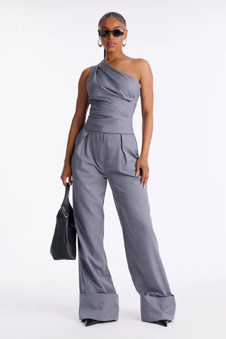 Timeless Straight Leg Pinstripe Trouser