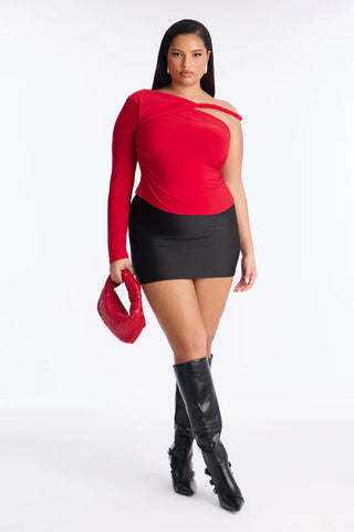 Rachel Off Shoulder Twist Long Sleeve Top