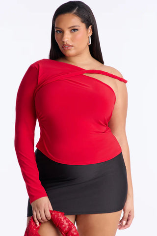 Rachel Off Shoulder Twist Long Sleeve Top