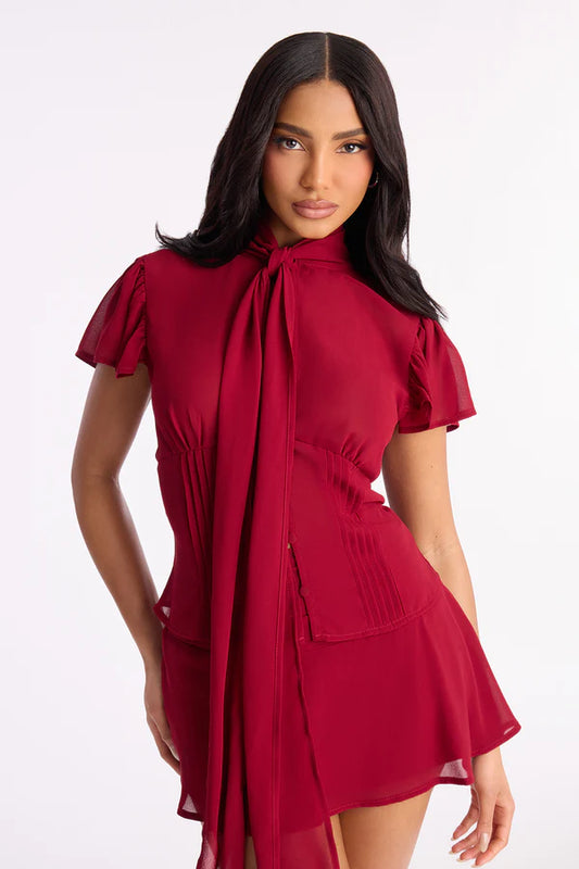 Remi Chiffon Neck Tie Blouse