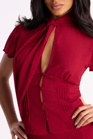 Remi Chiffon Neck Tie Blouse