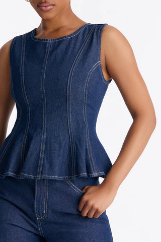 Dalia Denim Wide Leg Pant Set