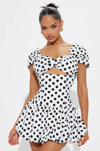 Lola Polka Dot Micro Mini Bubble Dress