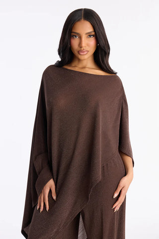 Yareli Metallic Mesh Cape Pant Set