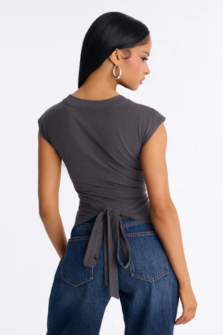 Crossed Up Crew Neck Shoulder Pad Tee