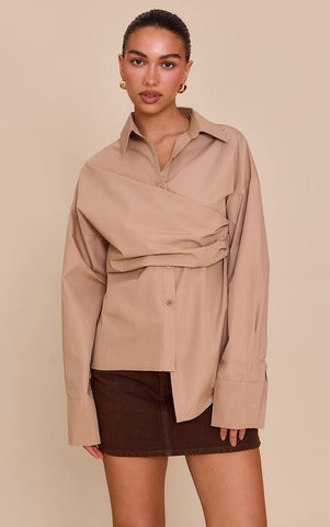 Blush Flow Drape Shirt