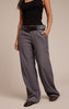 Petite Chocolate Belted Wide leg Trousers