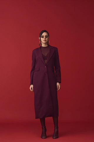 Burgundy Dusk Long Coat