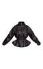 Chocolate Plum High Neck Cinched Waist Faux Leather Jacket