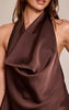 Satin Longline Cowl Neck Top